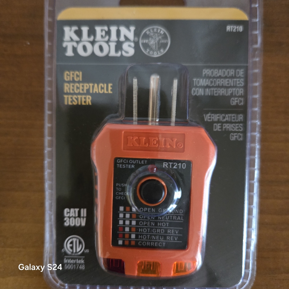 Klein Tools GFCI Receptacle Tester - Orange